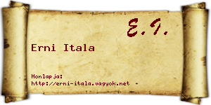 Erni Itala névjegykártya